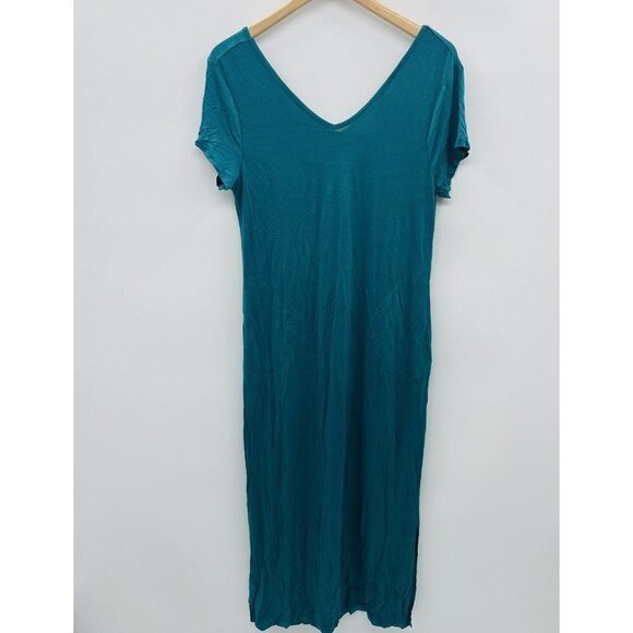 Ink + Ivy Womens Size Medium Jersey Knit Double V Neck Midi Dress Green $48 - Picture 4 of 8